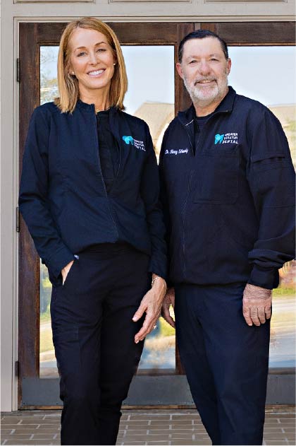 Dr. Brittany Meyer and Dr. Henry Schwartz showcasing their Decatur Dentist Office.